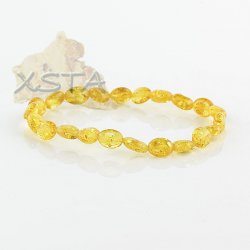 Yellow olive amber bracelet polished 